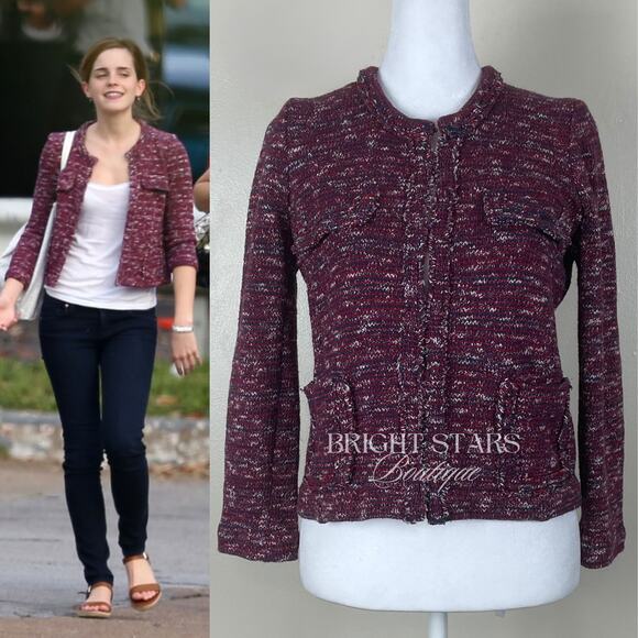 Etoile Isabel Marant Ariana Knitted Cotton Blend Jacket ASO Emma Watson Tweed - Picture 1 of 14